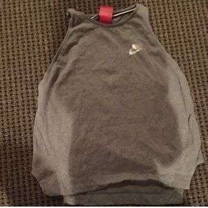 Grey Nike Athletic Tank Top with Chrome Writing.